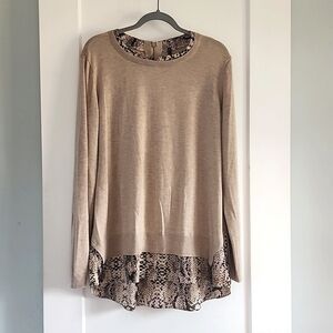 NYDJ Cashmere blend Sweater with attached blouse size XL